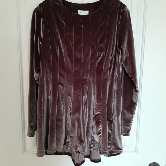 Soft Surroundings Bella Rosa Velvet Multi-Panel Long Sleeve Tunic Mauve Size M - Picture 1 of 10